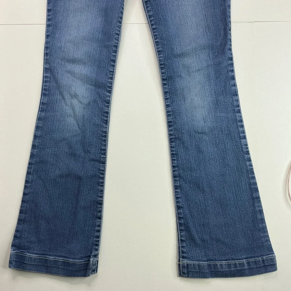 The Children's Place Blue Flare Jeans Kids Sz 10 Braided Pocket Adjustable Waist